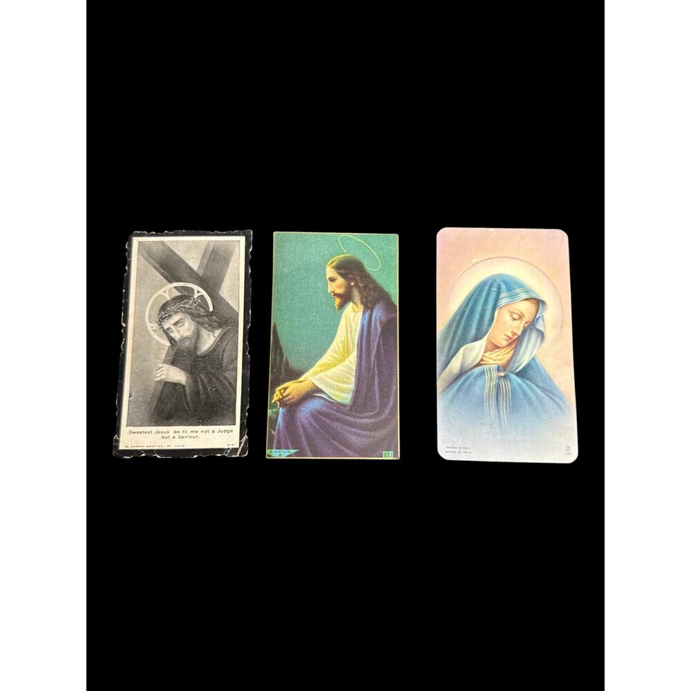 Vintage Catholic Funeral Memorial Prayer Cards 1925-1945 Lot of 6 Ephemera - Picture 3 of 6
